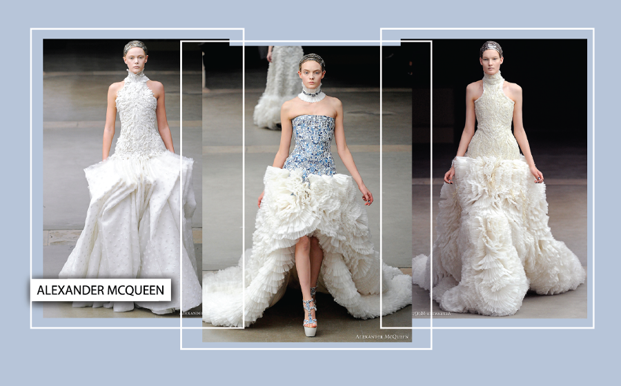 Die bekanntesten Brautmode Designer Alexander McQueen Wunsch-Brautkleid